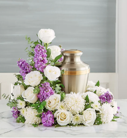 Cremation Wreath- Lavender and White 