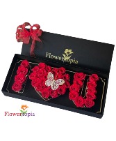 Mysterious Love Box of Fresh Roses  in Miami, Florida | FLOWERTOPIA