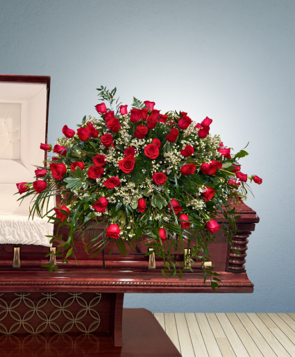 Crimsom Elegance Casket Spray