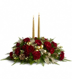 Crimson and Candlelight Centerpiece Christmas