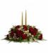Crimson and Candlelight Christmas Centerpiece