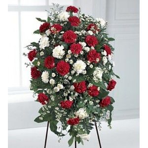 CRIMSON AND WHITE STANDING SPRAY 