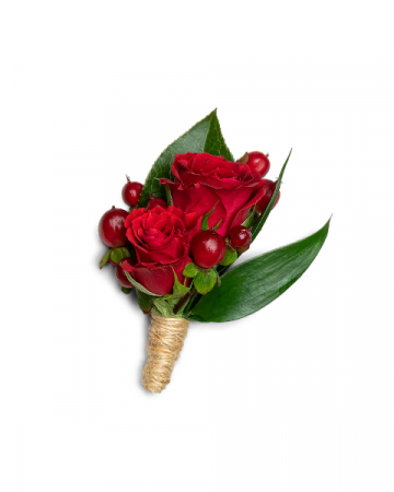 Crimson Boutonniere Corsage/Boutonniere in Nevada, IA | Flower Bed