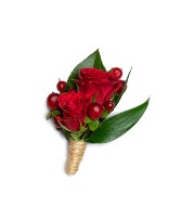 Crimson Boutonniere Flower Arrangement