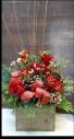 Crimson Christmas Box centerpiece