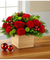 Crimson Christmas Box Vase arrangement