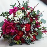 Crimson Christmas Cheer Wrapped Bouquet