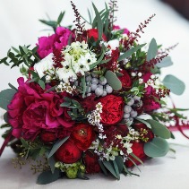 Crimson Christmas Cheer Wrapped Bouquet