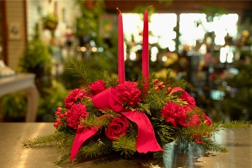 Crimson Christmas  Traditional Centerpiece  in South Milwaukee, WI | PARKWAY FLORAL INC.