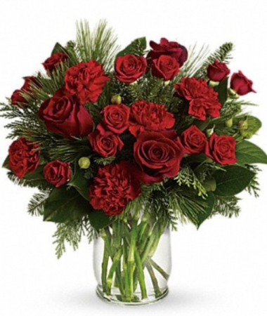 Crimson Christmas Vase Christmas