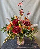 Crimson Chrysanthemums