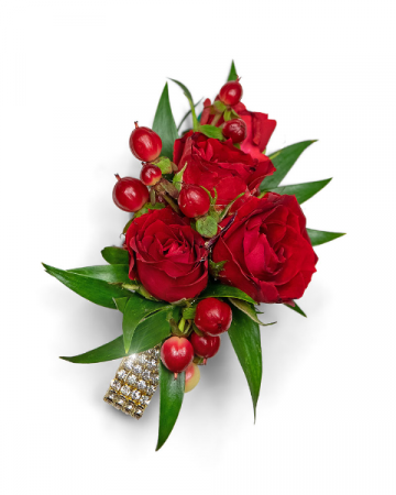 Crimson Corsage Corsage/Boutonniere in Nevada, IA | Flower Bed