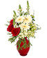 CRIMSON & CREAM Vase of Holiday Flowers