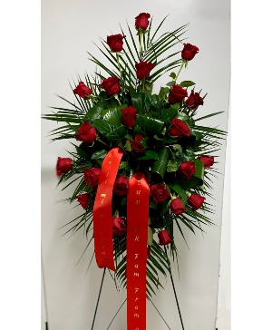 Crimson Departure Funeral Spray
