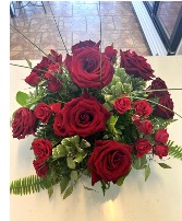 Crimson Elegance Table Centerpiece By Enchanted Florist of Cape Coral 