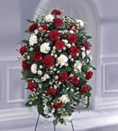Crimson Funeral Arrangement Traditional Spray