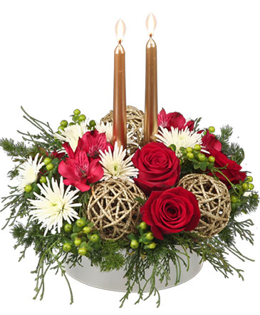 DECEMBER DAZZLER Centerpiece in Marion, NC | It Can Be Arranged