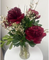 Crimson Harvest Peony Bouquet Fall Peony Bouquet