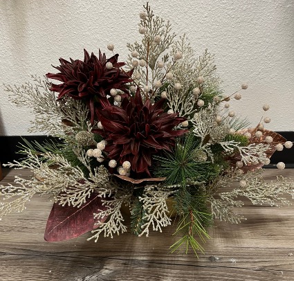 Crimson Luxe Silk Arrangement in Gold Bowl