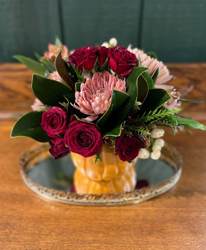 Crimson Pumpkin Arrangement