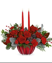 Crimson Rose Centerpiece Glass Bowl