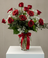 Crimson Spark Vase Arrangement