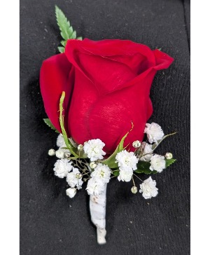 Crimson Tribute  Magnetic Boutonniere 