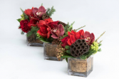 Crimson Trio Modern Centrepiece