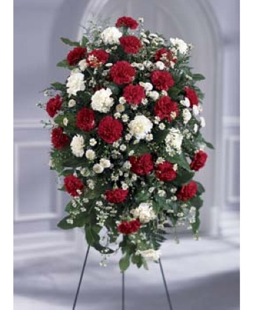 Crimson & White S27-3808 Standing Spray in Fort Worth, TX | DARLA'S FLORIST