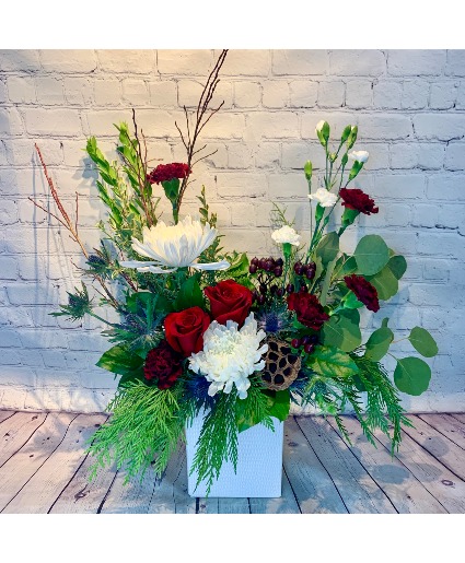 Crimson Winter Garden Arrangement