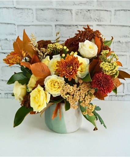 Crisp Autumn Morning Fall floral arrangement 