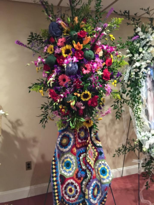 Crochet themed Standing spray. in Ozone Park, NY | Heavenly Florist Crochet themed Standing spray. in Ozone Park, NY | Heavenly Florist