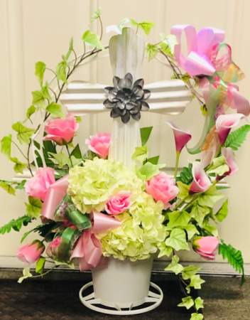 Cross Basket Funeral Basket