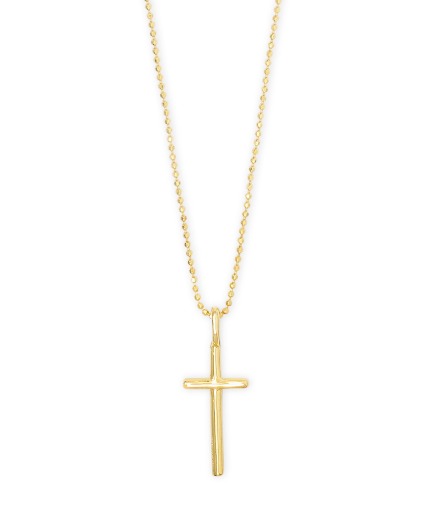 Cross Charm Pendant Necklace 18k Gold Vermeil 