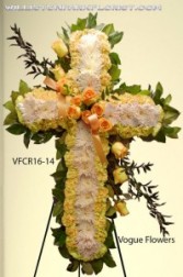 Cross Of Faith (Yellow and White) Funeral Sympathy Cross