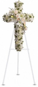 SS 16-Cross of Mixed flowers Flowers and colors may vary