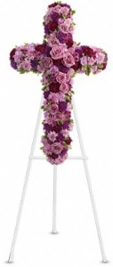 SS 18-Cross of mixed flowers Flowers and colors may vary