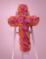 CROSS STANDING SPRAY PINK