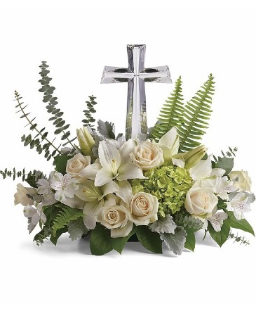 Cross Tribute Sympathy Memorial in Braintree, MA | Braintree Flower Shop
