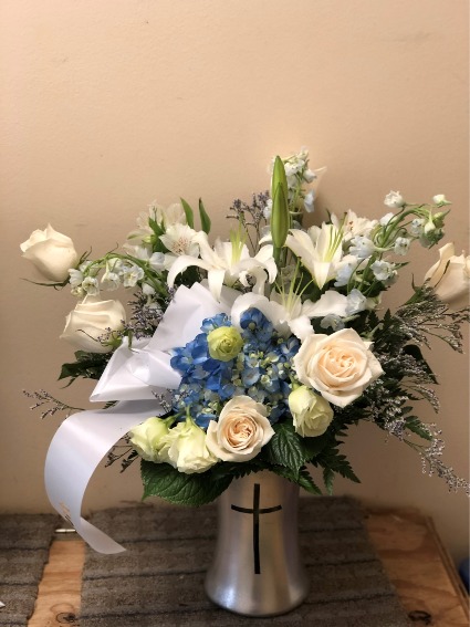 CROSS VASE ARRANGEMENT Sympathy