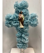 CROSS WITH RELIGIOUS STATUE IN STORE PRICE 