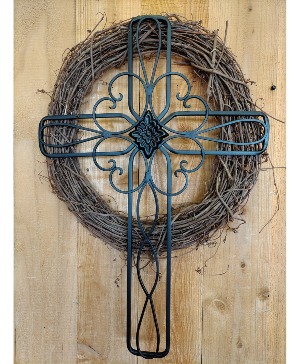Cross Wreath Permanent Botanical