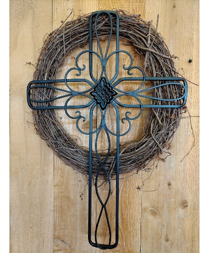 Cross Wreath Permanent Botanical