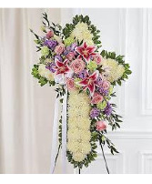 Cross Wreath with flowers cross Standing Wreath