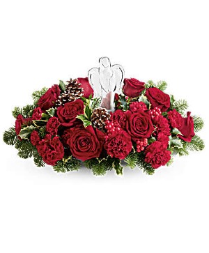 Crystal Angel Centerpiece Fresh Christmas Mix