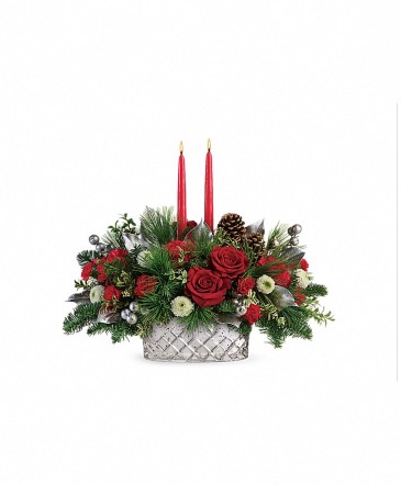 Crystal Christmas Mercury glass filled with fresh winter greens and seasonal flowers in Fairfield, OH | NOVACK-SCHAFER FLORIST Crystal Christmas Mercury glass filled with fresh winter greens and seasonal flowers in Fairfield, OH | NOVACK-SCHAFER FLORIST