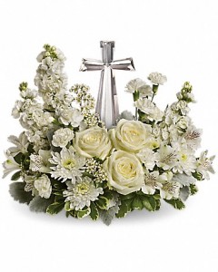 Crystal Cross arangment  funeral memorial 