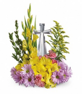 Crystal Cross Bouquet Spring/Sympathy Arrangement