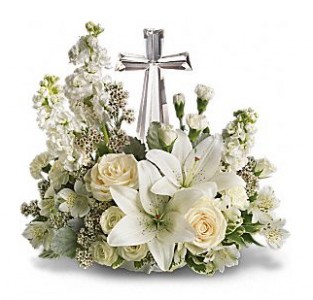 Crystal Cross Keepsake Arrangement in Wray, CO | LEIGH FLORAL & GIFT