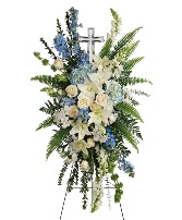 Crystal Cross Standing Spray Funeral Spray